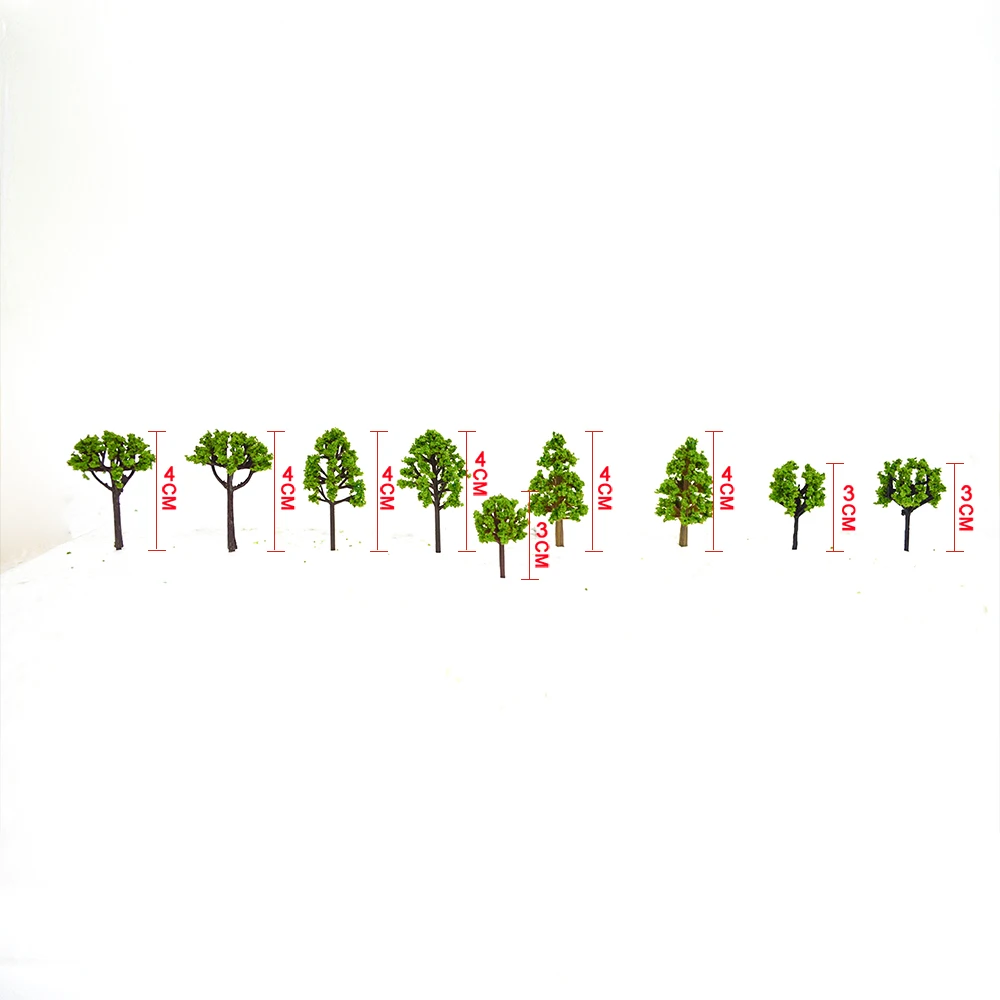 Arbres miniatures en plastique, 3-4cm, 20 pièces, modèle, jouets, chemin de fer, disposition de train, architecture, matériaux de construction, décor de jardin pour diorama