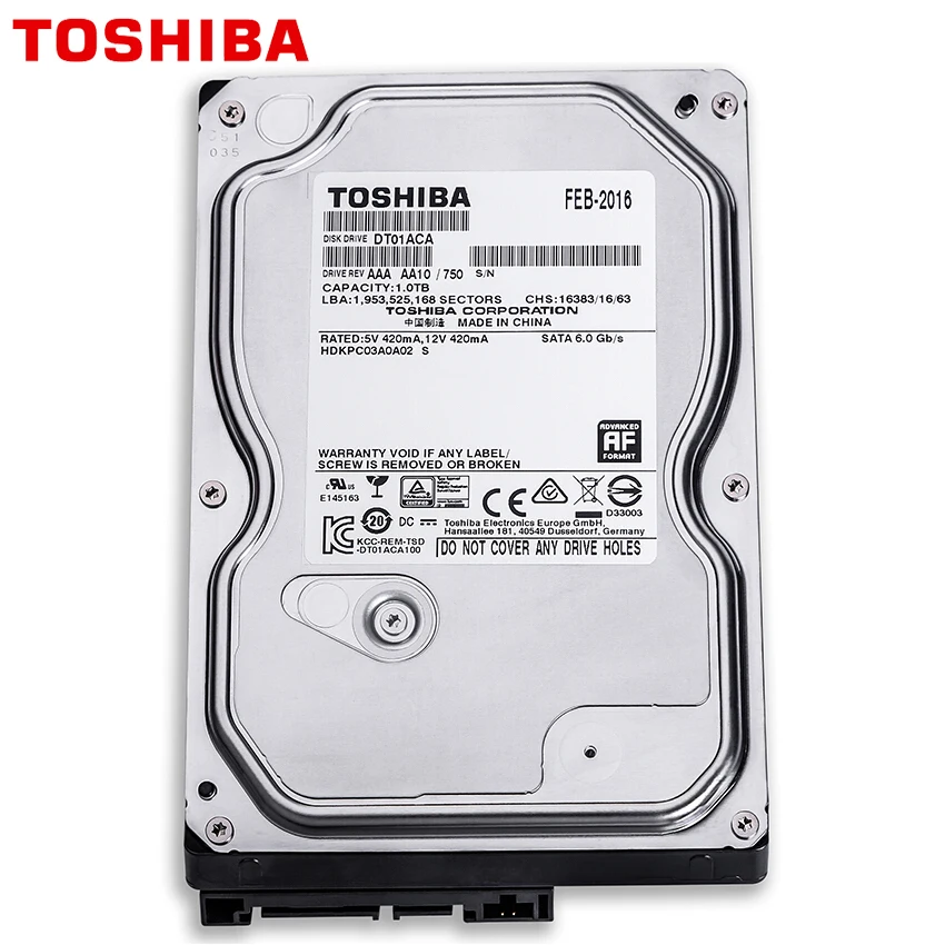 TOSHIBA 데스크탑 컴퓨터용 내장 하드 드라이브 디스크, HDD, HD, 500 GB, 500G, SATA III, 3.5 인치, 7200 RPM, 32M 캐시, 500 GB