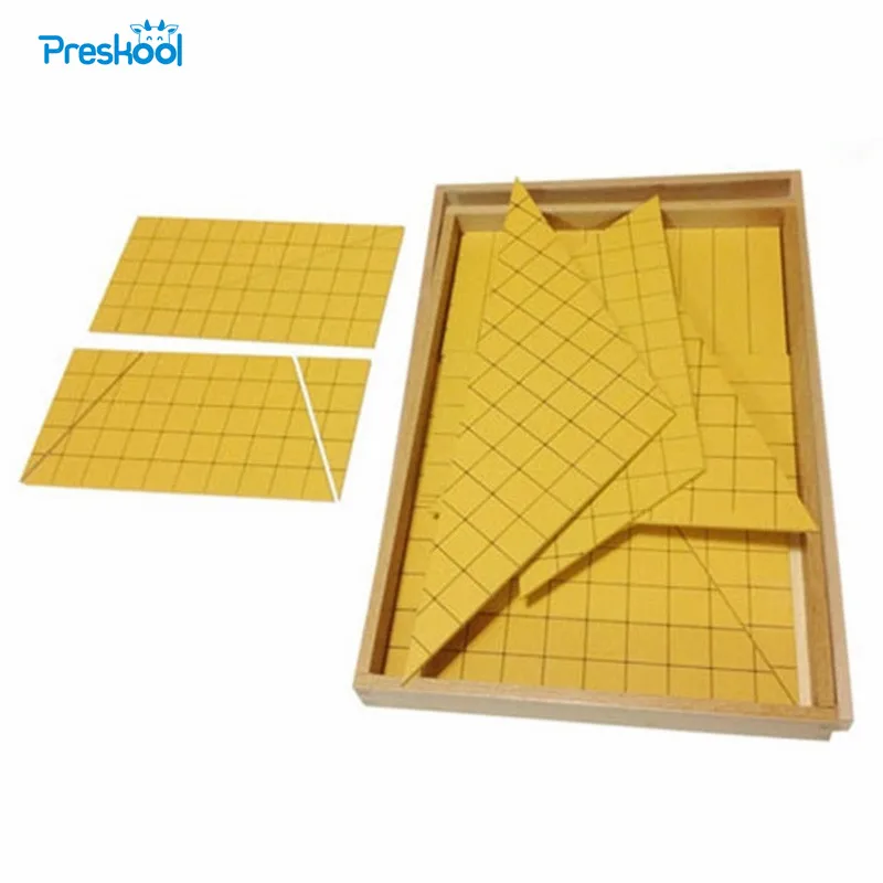 Montessori Kids Toy Baby Wood Yellow Triangles for Area Learning Educational Preschool Training Brinquedos Juguets