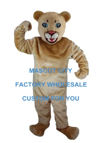 

Tan Leopard Panther Cat Cougar Mascot Costume Mascotte Mascota Outfit Suit Fancy Dress for Party Carnival Cosply SW665