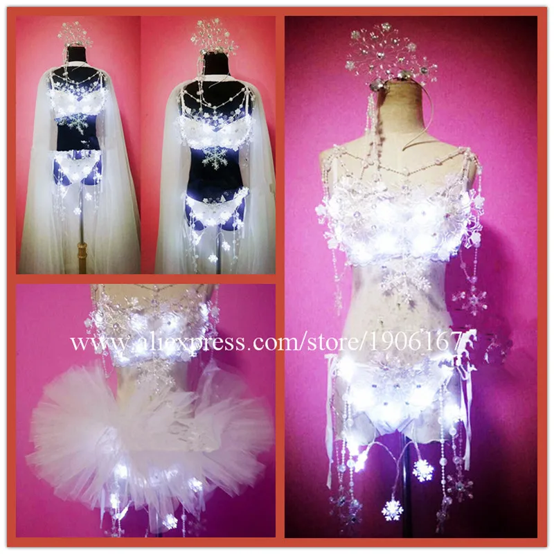 Free Shipping Led Show Performance dj Singer Girl Bra Dress Costume Lady Evening Dress Stage show