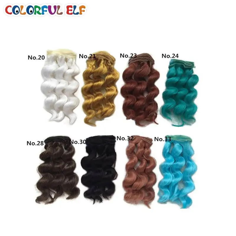 1Pcss/lot 15CM*100CM BJD SD DIY Curly Wigs High Temperature Wire Doll Hair Involtini Alla Romana Thick bjd Wig