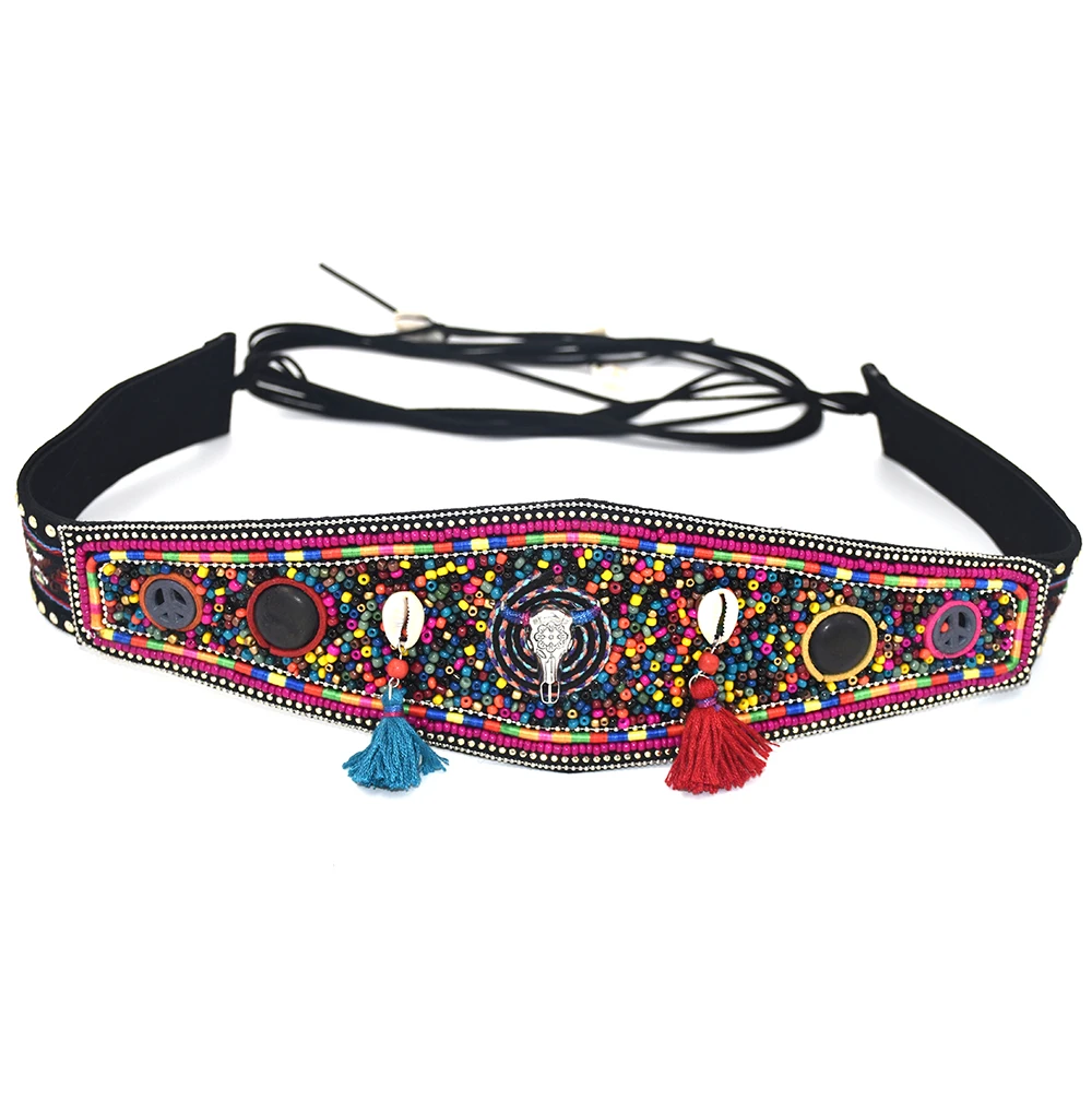 Gypsy Tauren Charms Ethnic Belt Belly Chain Dance Body Chain Ethnic Sash Casual Waist Belt Dresse Retro Black Leather Belts