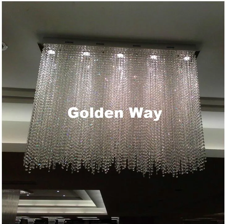 

Modern L80cm W30cm GU10 AC Crystal Chandelier Modern Living Room Kroonluchter Lamparas De Cristal LED Pendant Lighting