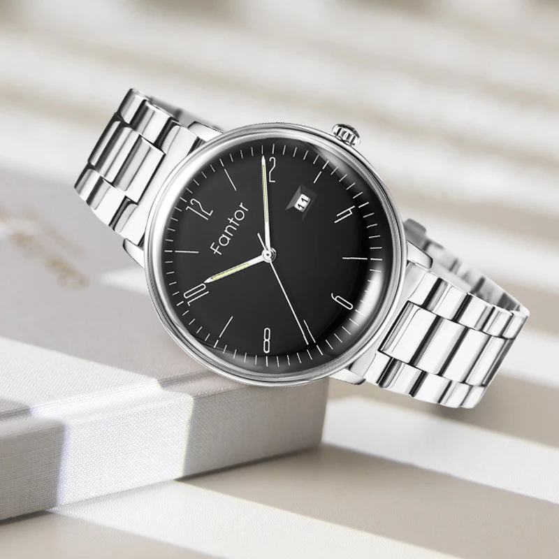 Fantor Men Brand Stainless Steel Watches Luxury Quartz Date Casual Waterproof Wristwatch Male Clock