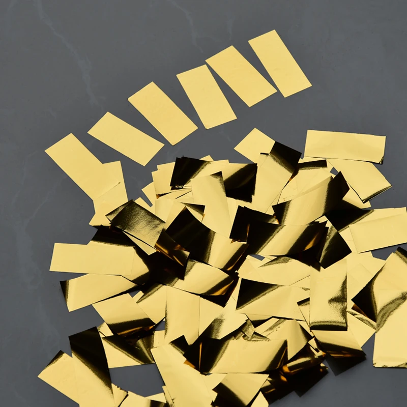 Gold Retangular 2*5cm Foil Paper Confetti Shredded Paper for Wedding Birthday Party Event Decoration Favor 200g per lot