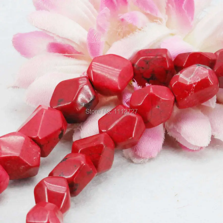 Irregular 10-15mm Red Turkey Beads Loose Stone Ornament Accessory Parts Fashion Jewelry Making Design Women Girls Gifts 15inch