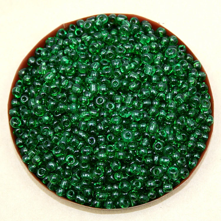 

Factory price 80g/lot 4mm transparent Green Glass Loose Spacer Seed Beads for Jewelry Making