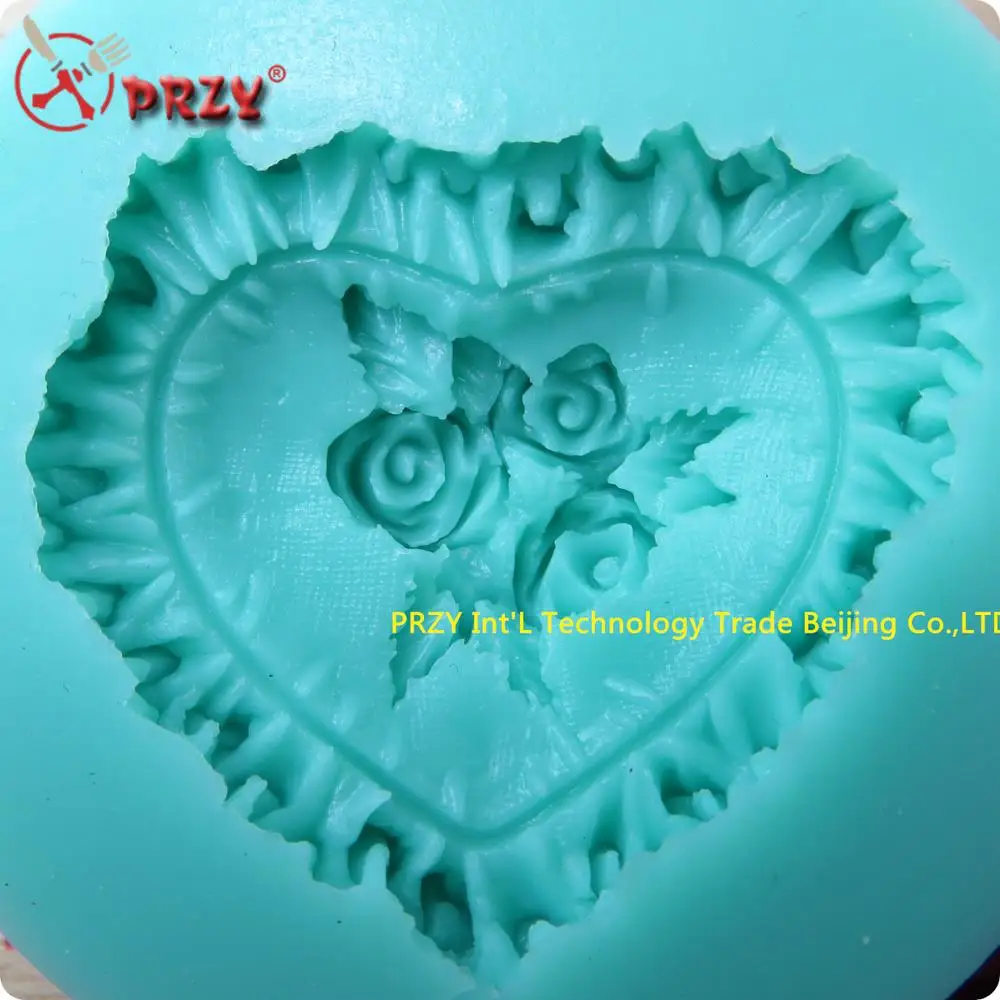 New style large wholesale  Heart-shaped rose  chocolate silicone mold  fondant Cake decoration  soap mold (si240)