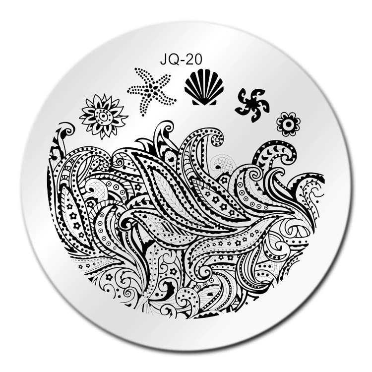 Paisley – gabarit d'estampage pour Nail Art, plaque d'image JQ20, ensemble de pochoirs de manucure, estampage en acier 3D