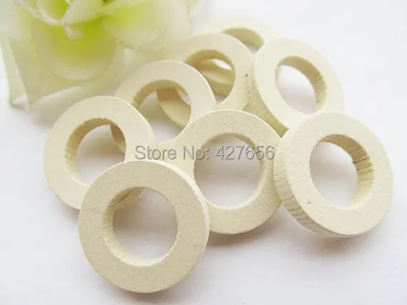 50pcs 20mm Unfinished Natural Wood Circles Wooden Discs Donut Bead Charm Finding,Middle hole,DIY Accessory Jewellry Making