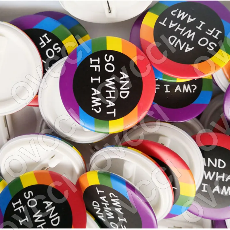 Transgender Pride Rainbow LGBT pins Gay Intersex Asexual Pride lapel pins Love is Bisexual Pansexual pins panromantic tin badge image 2