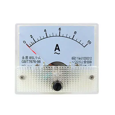 Easy to read  85L1 AC 0-10A Rectangle Analog Panel Ammeter Gauge