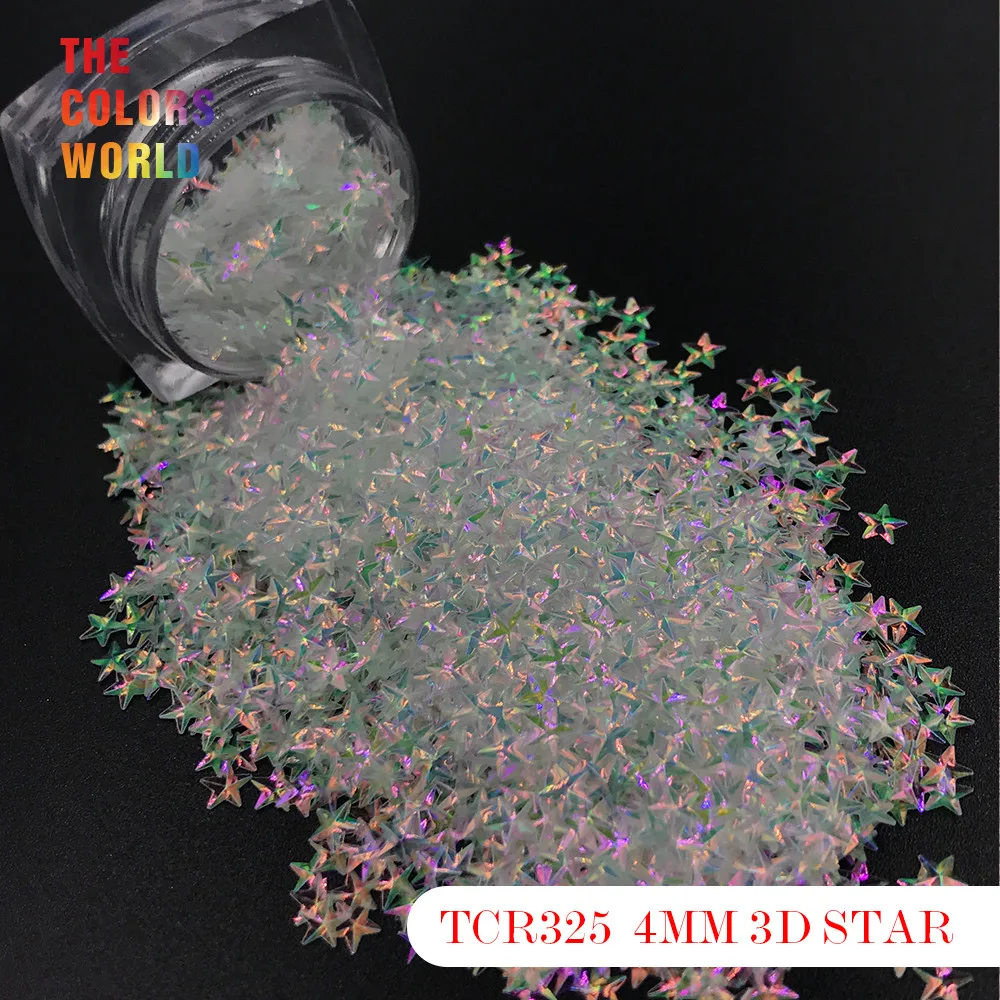 TCT-174 4 mm Sternform, 3D-Effekt, bunte Glitzer-Nagelkunst, DIY-Dekoration für Nagelgel, Make-up, Gesichtsbemalung
