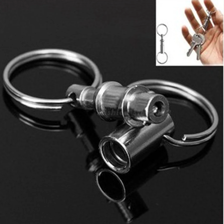 EDC outdoor equipment Detachable Pull Apart Quick Release Keychain alloy KeyRings for camping J078