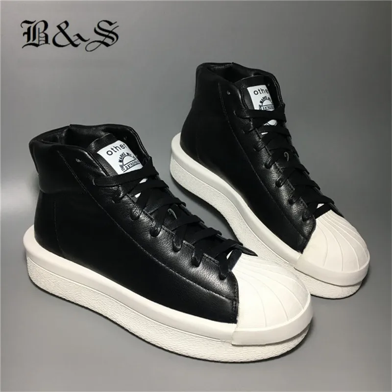 

2018 Black& Street Euro High Quality genuine Leather Handmade Platform Boot Exclusive sneaker trainer Boots unisex Shoes