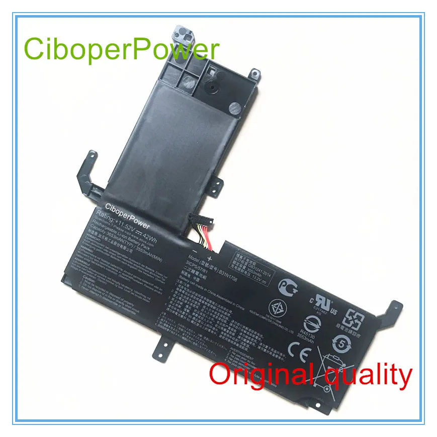 

Original laptop battery for 11.5V 42wh Laptop Battery For 3ICP5/57/81 Series B31N1708