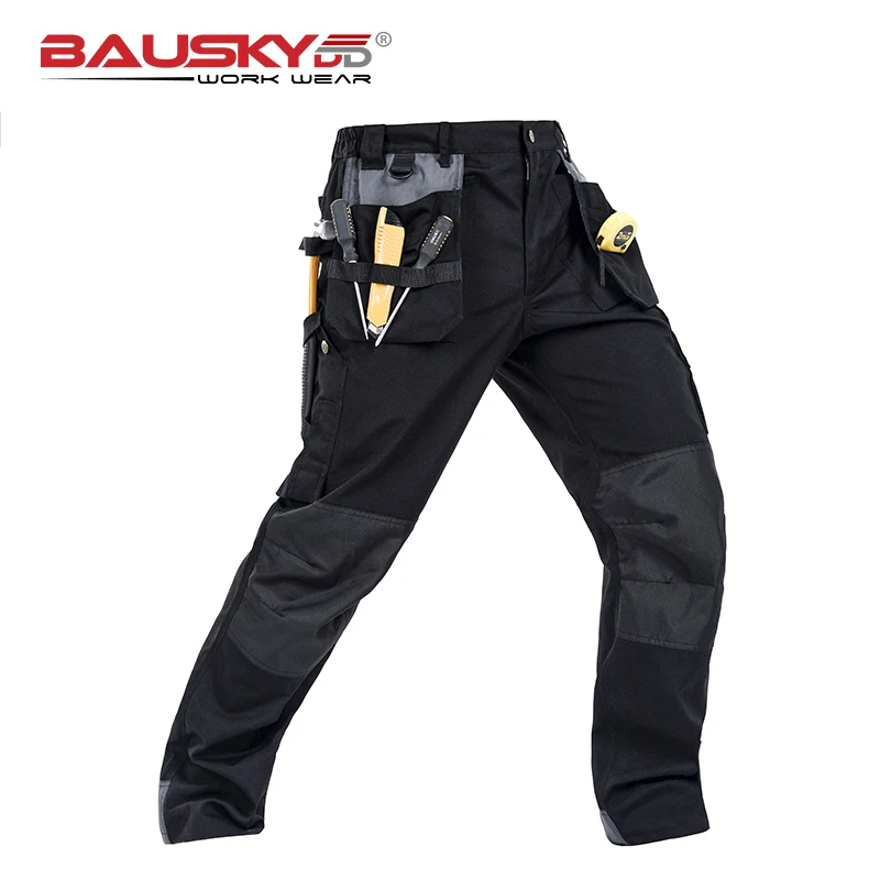 Working Clothes Construction Pants Craftsman\'s Work Pants For Men Construction Black Workwear Pants Cotton Workshop Uniforms