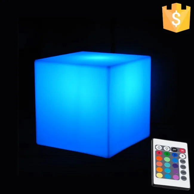 20cm Lounge Colored PE RGB LED Cubes grow cube chair light stool cube led cube chair free shipping 50pcs