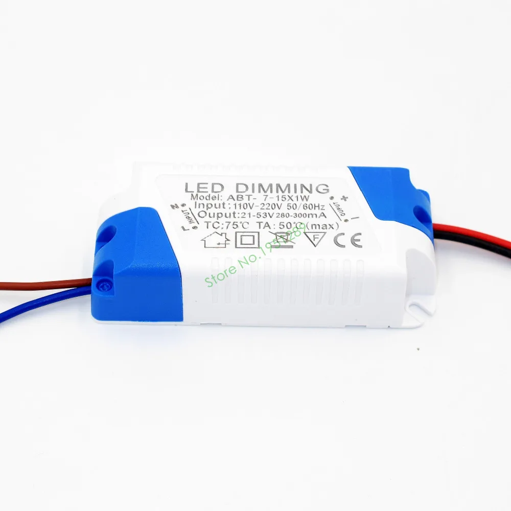 Dimmable 300mA 7-15x1W DC 21V - 53V Led Driver 7W 8W 9W 10W 12W 15W Power Supply AC 110V 220V for Dimmable LED lights