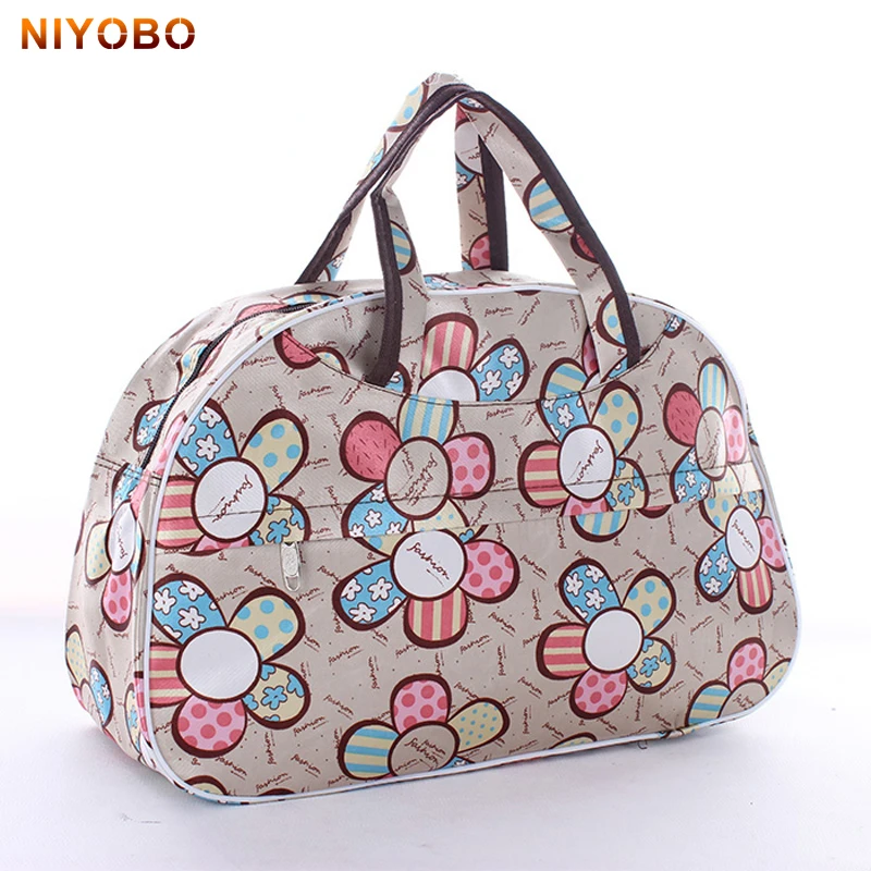 

41cm*28cm*16cm Cheap Large Capacity Women Travel Bag Tote Men Luggage Duffle Bag New Flower Print Female HandBag PT1280