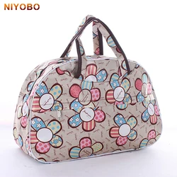 Bolso de viaje de gran capacidad para hombre y mujer, bolsa de equipaje con estampado de flores, 41cm x 28cm x 16cm, PT1280