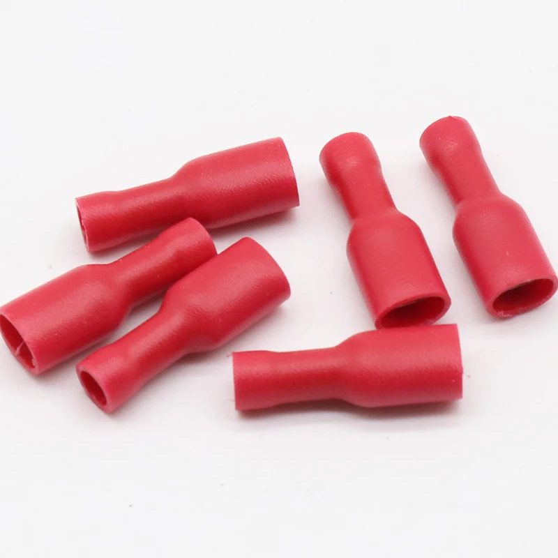 100 Pcs (50Pairs)  4.8mm Red Female Male Electrical & Wiring Connector Insulated Crimp Terminal Spade