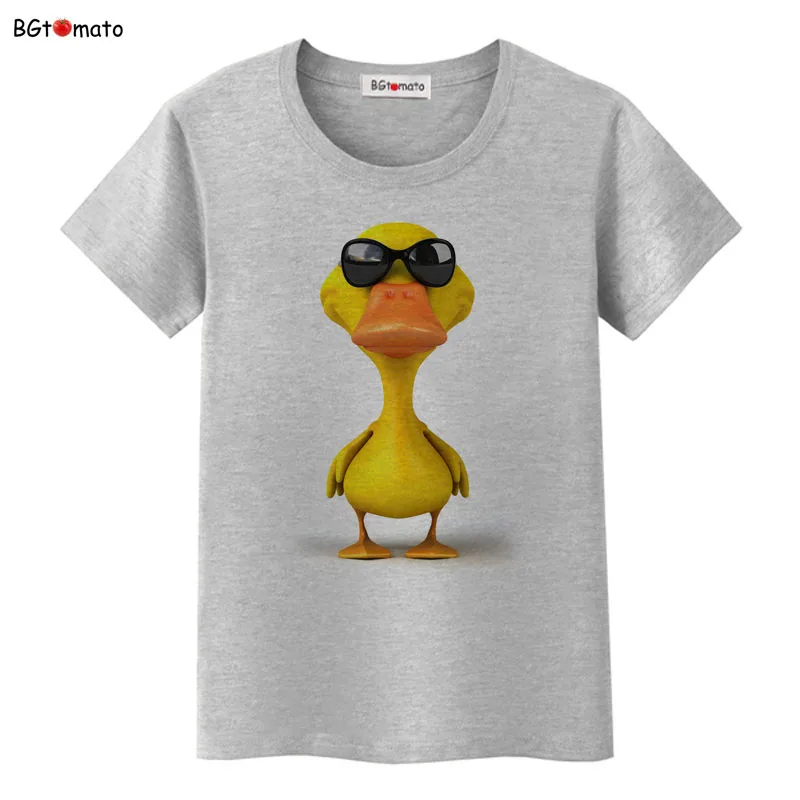 BGtomato w nowym stylu fajna mała żółta kaczka 3D t-shirty kobiecy zabawny projekt słodkie zwierzęce koszule marki dobrej jakości casual topy