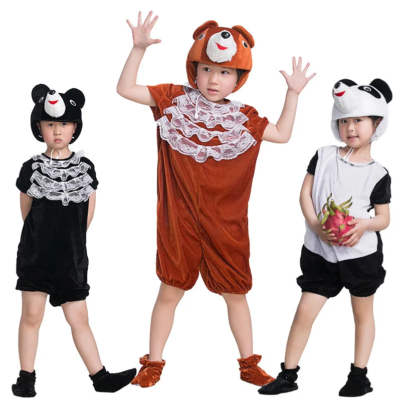 New Animal Elephant Panda Black Bear Kangaroo Costume Jumpsuits Clothing  Children Kid Cosplay Suit Halloween Christmas Cospaly