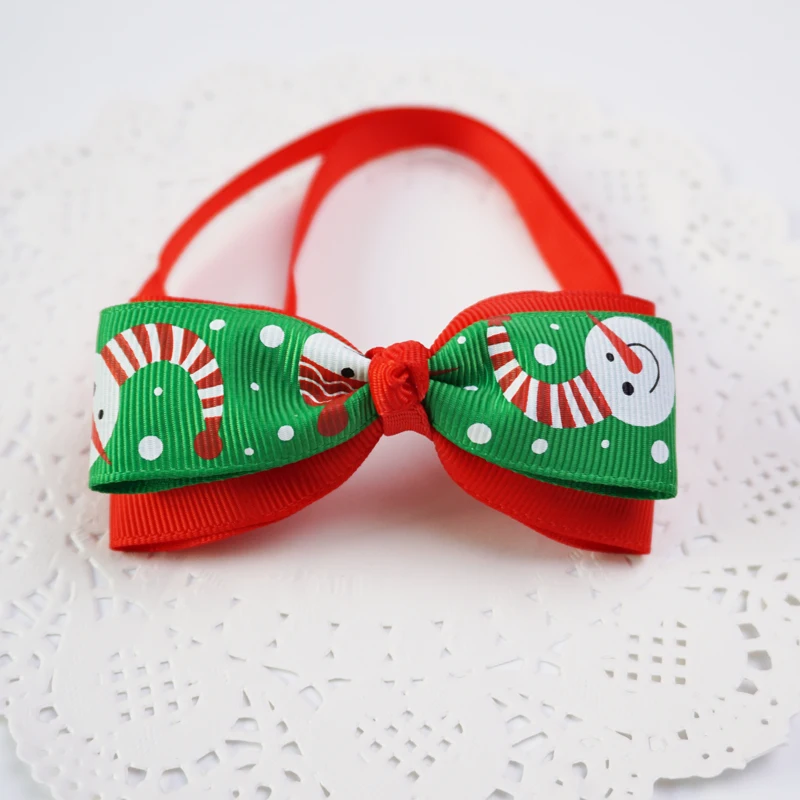 1 Pieces Cute Christmas Pet Supplies Handmade Ribbon Dog Bow Ties 8 Colors Cat Neck Tie Dog Accessories