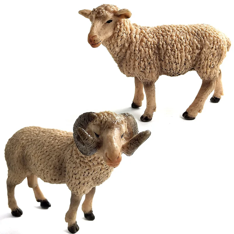 Simulation Sheep Lovely Farm Goat Animal Model Bonsai Figurine Home Decor Miniature Fairy Garden Decoration Accessories Modern