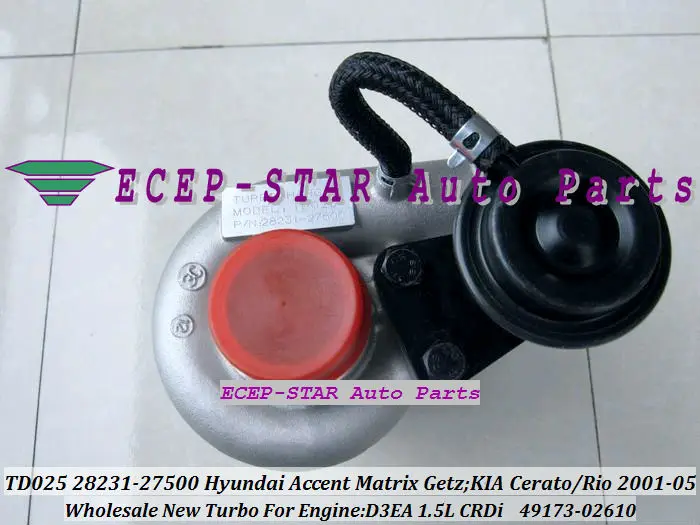 Turbo TD025 28231-27500 28231 27500 49173-02610 49173-02620 For HYUNDAI Accent Getz Matrix For KIA Cerato Rio 01- D3EA 1.5L CRDI