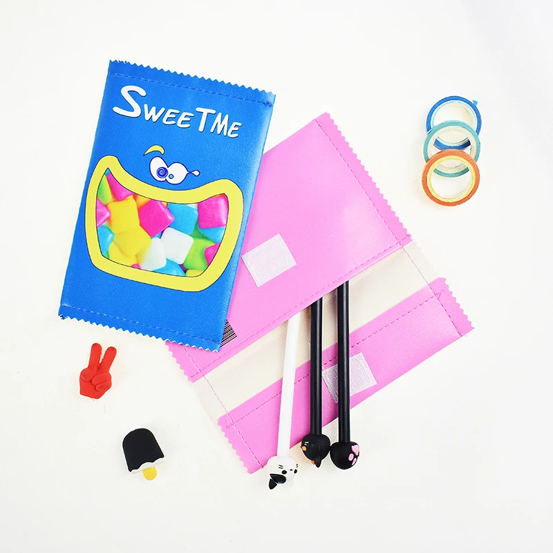 Creative Snacks Pencil Case Cute Pencil Bag Kawaii Fun Snack Stationery Bag Pencil Case Leather Pen Bag Cute Stationery Pouch