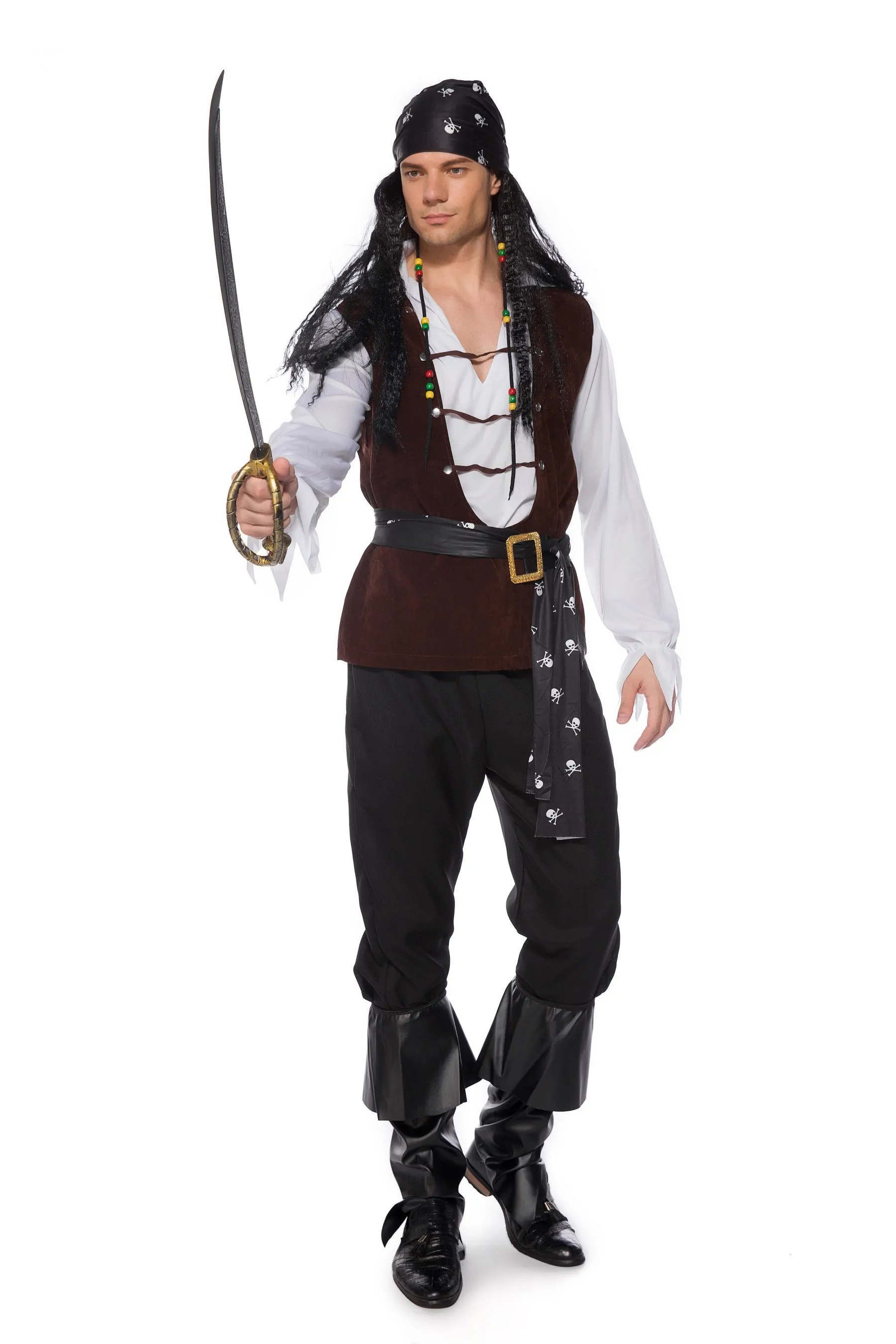 Halloween nuovi uomini costumi da pirata Cosplay carnevale pirata Stage Performance Costume natale abito da festa maschile