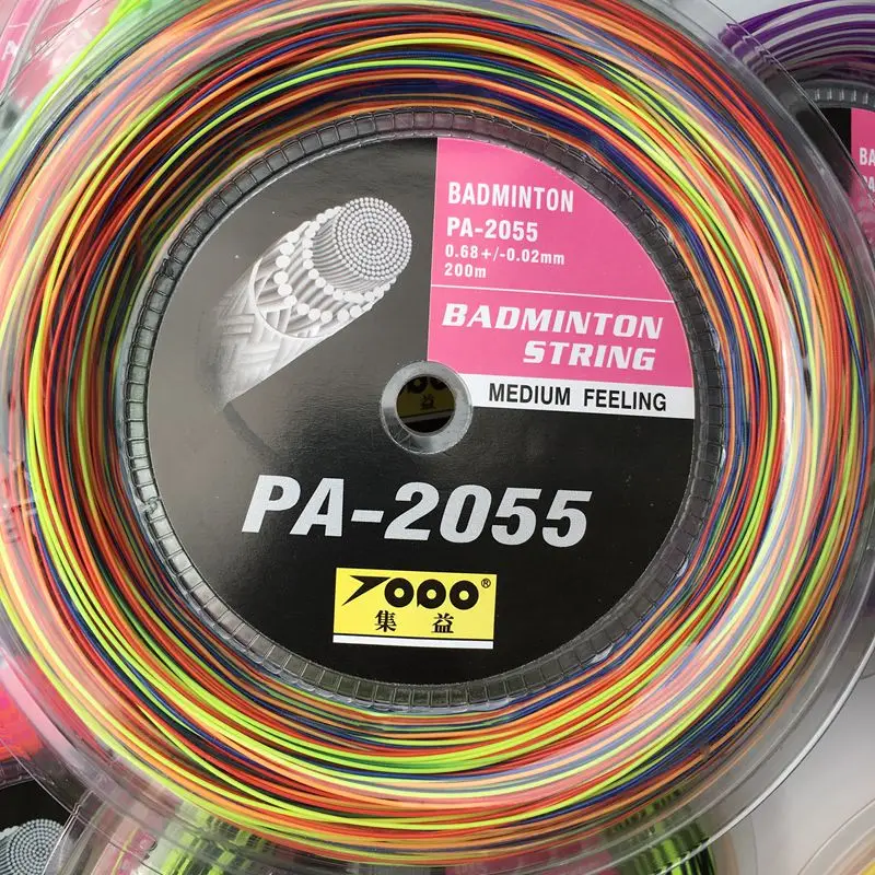 1 Reel 200M Topo PA-2055 Rainbow badminton racket strings big reel 0.7MM Badminton strings Colorful