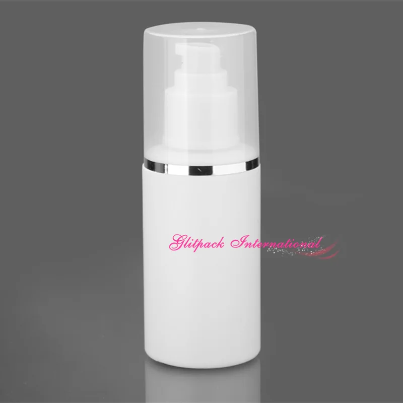 

30pcs/lot 120ml 120g beauty container suppliers 4.2oz wholesale plastic bottle w/ silver rim pump,cosmetic product design