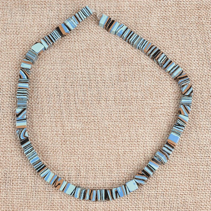 Blue and Mashup Color fresh Specification  and  Dimension  Mannered  Semiprecious   Syn-thetic blue  -striped  pine Loose beads