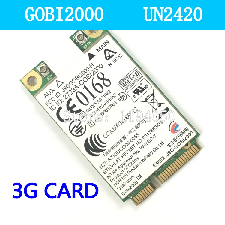 Cartão 3G sem fio, WCDMA, GSM, GPRS, GSM, GPRS, BORDA, 2540P, 2740P, 8440 P, 8440 P, 8440 P, 8440 P, W8540P, 8540 W8740P, GOBI2000, UN2420