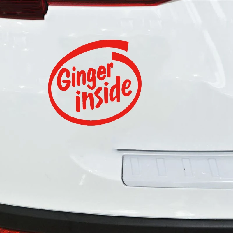 

13*12cm For Ginger Inside Funny Joke Car Bike Bumper Motorcycle Window Vinyl Decal Sticker Car Styling Vinyl Decals