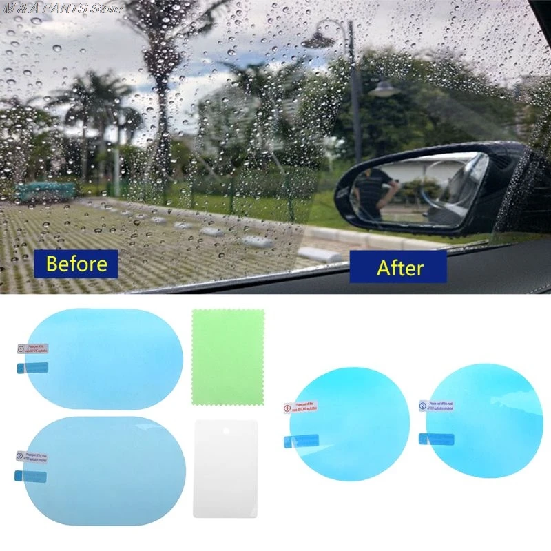 2PCS Car Rearview Mirror Protective Anti Water Film Anti Fog Window Foils Rainproof Rear View Mirror Protective Film Hot