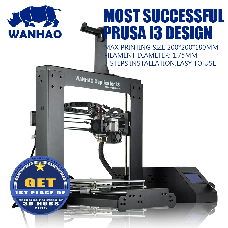 

WANHAO I3 V2.1 3d printer, semi aoto leveling 3d printer, reprap prusa I3 DIY kits, full mental large printing size high quality