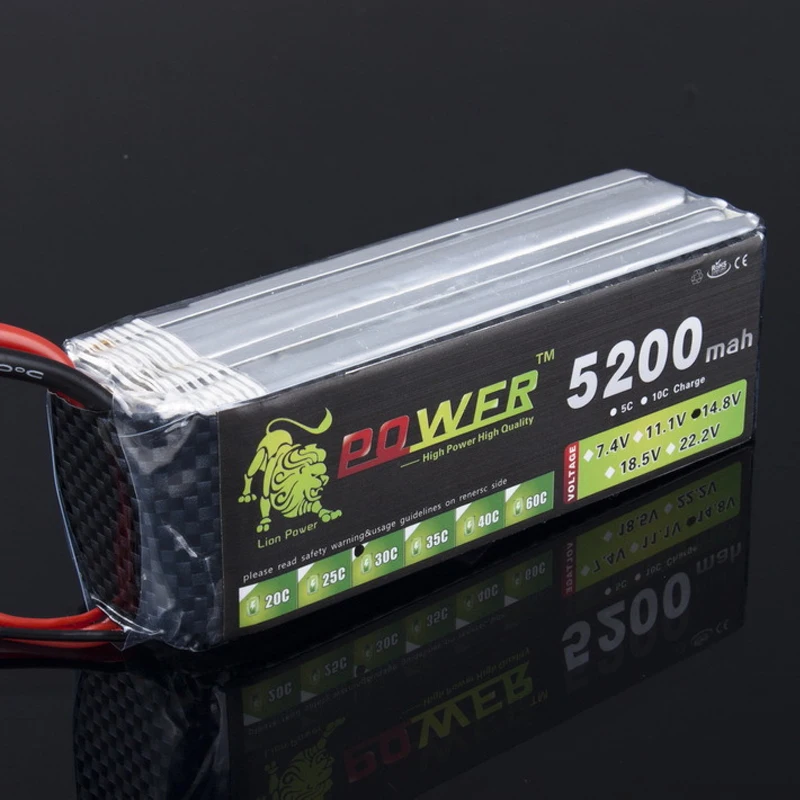 

1pcs Lion Power 14.8V 5200MAH 30C max 35C LiPo RC Battery For Airplane