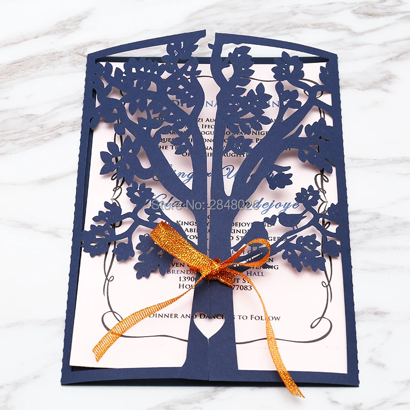 Bride & Groom Tree Bird wedding card COVER love story Invitation 5x7