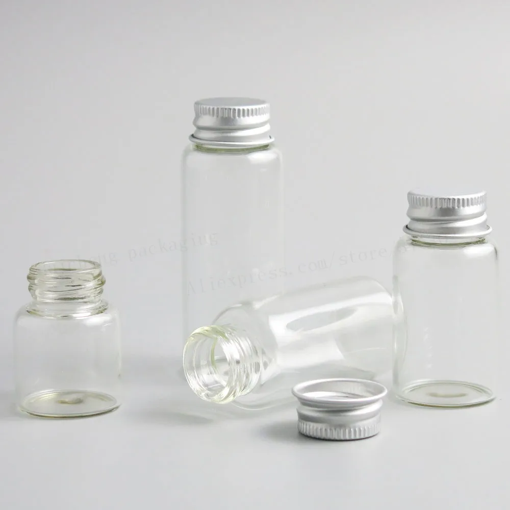 

500 x Empty Travel 8ml 15ml 20ml 25ml Liquid Sample Collection Glass Bottles Vials Screw Aluminium Lids 1/2 Glass Vials