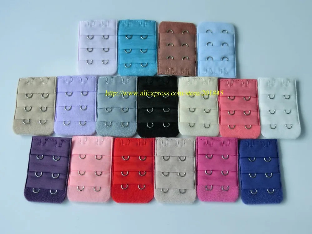 10pcs/lot JTKENS Elastic Bra Extender 3 Row 2 Hooks Extension Button Three Hook Adjustable Women Underwear