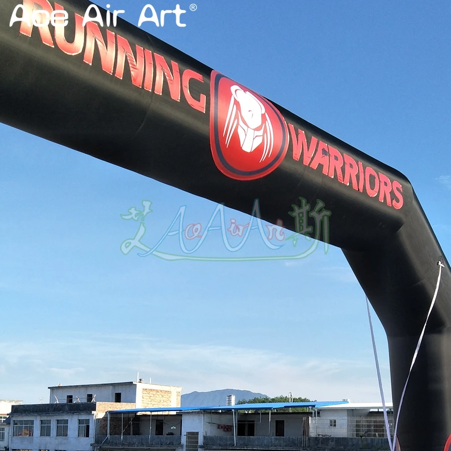 7x4m Black Inflatable Arch Athletic Sports Running Race Archway Ceremory Tower Gate Made by Ace Air Art