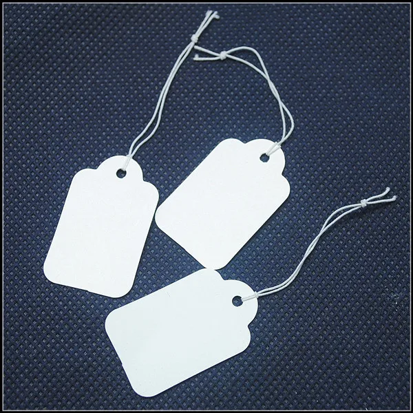 1000PCS White Paper Tags Jewelry Packing Tags Price Gift Price Labels Size 40X25MM For Garments And Clothing Marks