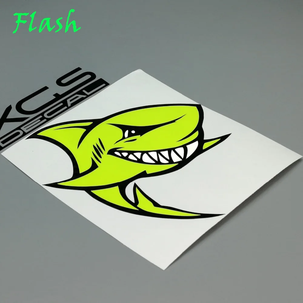 XGS DECAL Car Auto Styling stickers neon fluorescent yellow aggressive shark multi colors outdoor waterproof decals