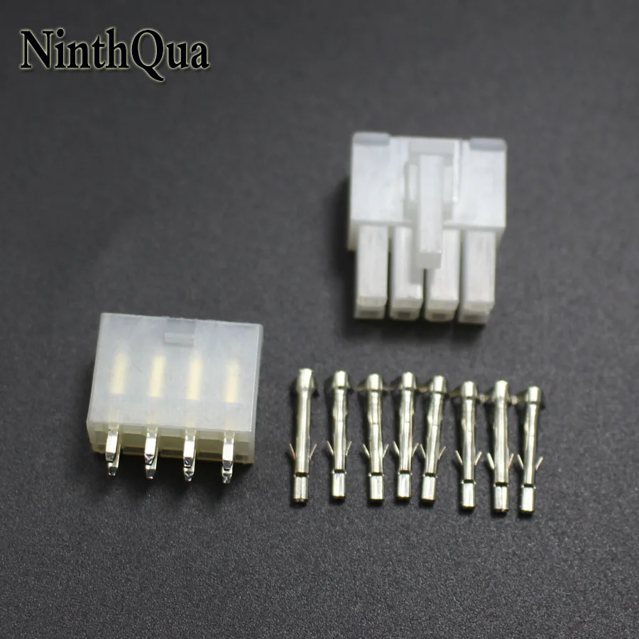 2sets 5557 5569 8P Straight Pin Wire Terminals Electrical Connector 4.2mm 8Pin Plug jack for Car Auto PC ATX