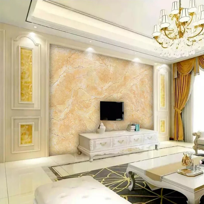 European-style simple marble stone large board background wall